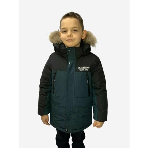 Купить Парка Зимняя куртка для мальчика YS 3(1/25), размер 128, зеленый, черный
Зимняя...