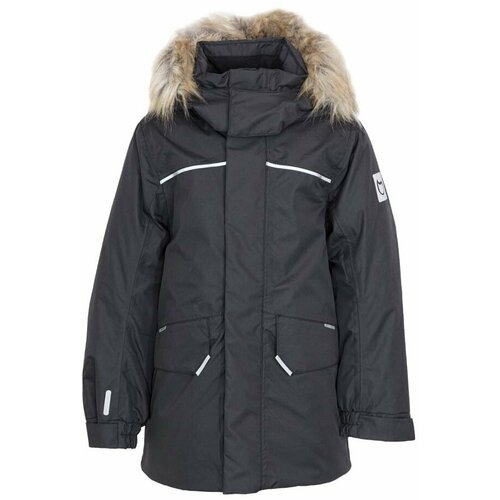Купить Куртка КОТОФЕЙ, размер 128, черный
Зимняя куртка-пуховик сшита из ветронепроница...
