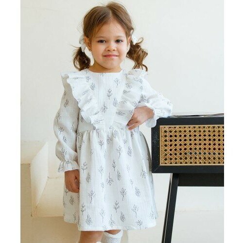 Купить Платье Mini Di, размер 122, белый
Нежнейшее платье из муслина "Адел", веточки на...