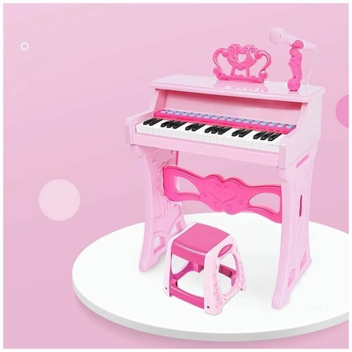 Купить Детское пианино синтезатор с микрофоном и стульчиком розовое. "ЧеКупил?"
Детское...