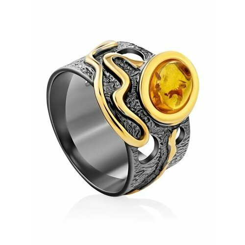 Купить Кольцо, янтарь, безразмерное, коричневый, черный
Яркое кольцо из , украшенное це...