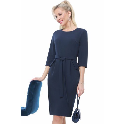Купить Платье DStrend, размер 56, синий
Приталенное платье с поясом и карманами — стиль...