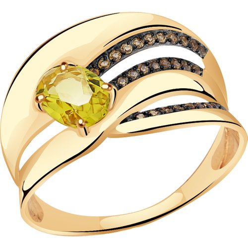 Купить Кольцо Diamant online, золото, 585 проба, фианит, цитрин, размер 18.5
<p>В нашем...