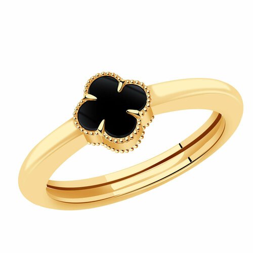 Купить Кольцо Diamant online, золото, 585 проба, оникс, размер 16.5, черный
<p>В нашем...