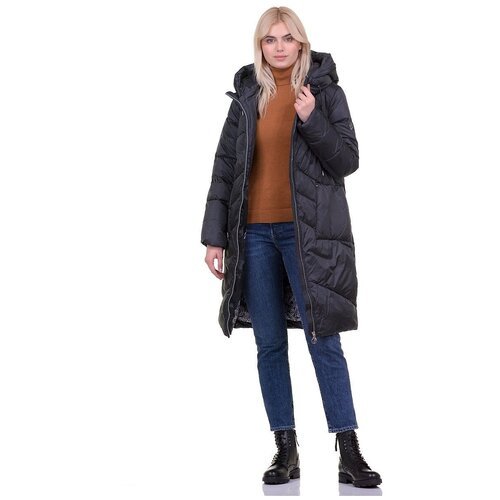 Купить Куртка AVI, размер 36(42RU), черный
Утепленное пальто овального силуэта с несъем...