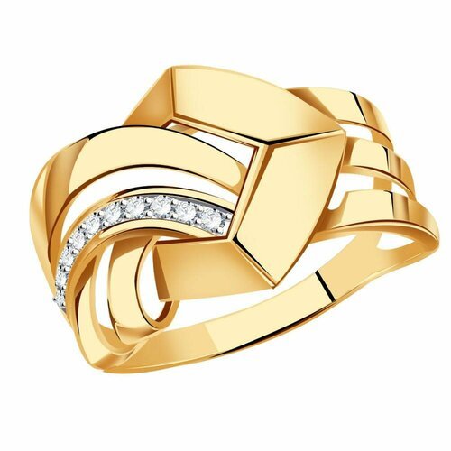 Купить Кольцо Diamant online, золото, 585 проба, фианит, размер 18, прозрачный
<p>В наш...