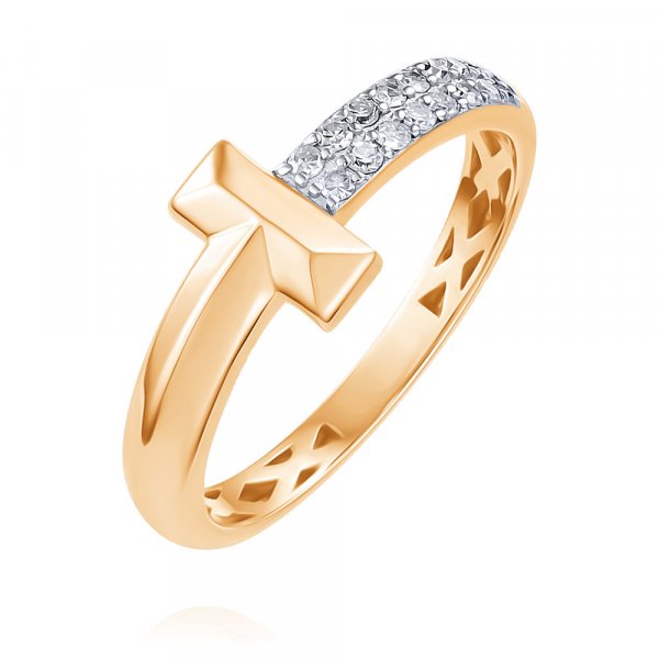 Купить Кольцо
Кольцо из красного золота 585 пробы с бриллиантами Лаконичное кольцо, вып...