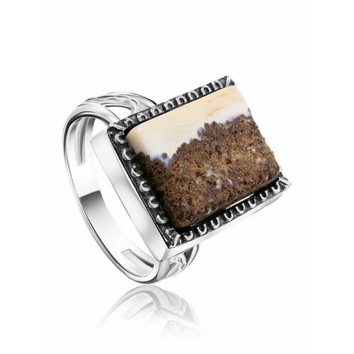 Купить Кольцо, янтарь, безразмерное, мультиколор
кольцо «Модерн», украшенное натуральны...
