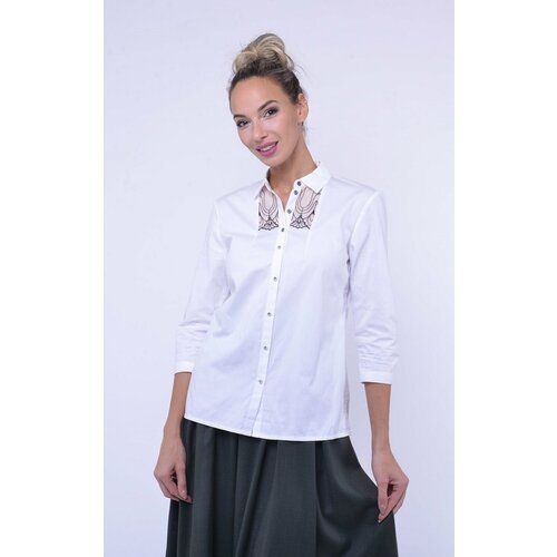 Купить Блуза Тамбовчанка, размер 48, белый
Хлопковая белая женская блуза с рукавом три...
