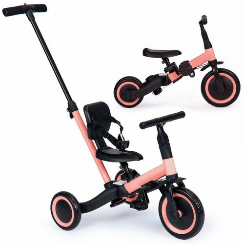 Купить Детский беговел-велосипед 4в1 с родительской ручкой, розовый - TR007-PINK (TR007...