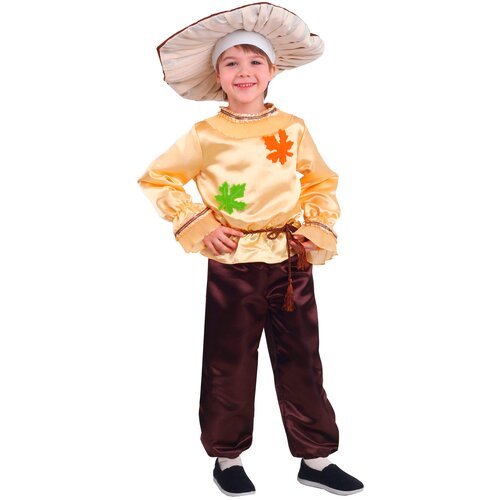 Купить Костюм пуговка, размер 116, бежевый/коричневый
Карнавальный костюм Белый гриб ун...