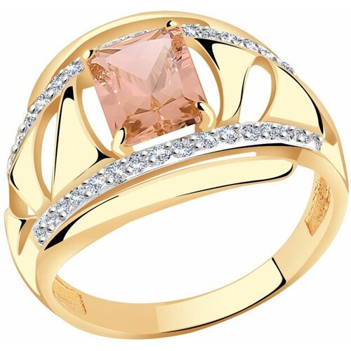 Купить Кольцо Diamant online, золото, 585 проба, фианит, морганит, размер 19
<p>В нашем...