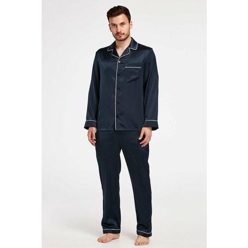 Купить Пижама MAISON LOVERS, размер L, синий
Шёлковый пижамный комплект: классический ж...