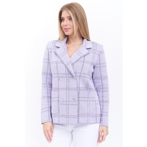 Купить Пиджак Текстильная Мануфактура, размер 58, лиловый
Двубортный женский жакет прям...