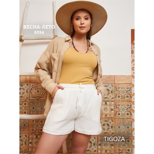 Купить Бермуды TIGOZA, размер 44/46, белый
Женские летние шорты на резинке из легкого и...