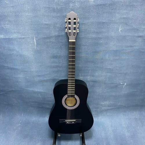 Купить Классическая гитара черная матовая с нейлоновыми струнами 38 дюймов (7/8) / Гита...