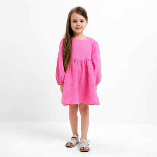 Купить Платье Kaftan, размер 34, розовый
Платье муслиновое для девочки с длинным рукаво...