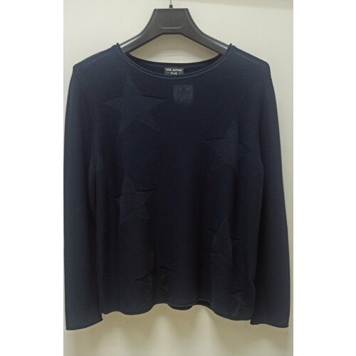 Купить Пуловер Via Appia Due, размер 42, синий
Темно-синий пуловер прямого кроя с выбит...