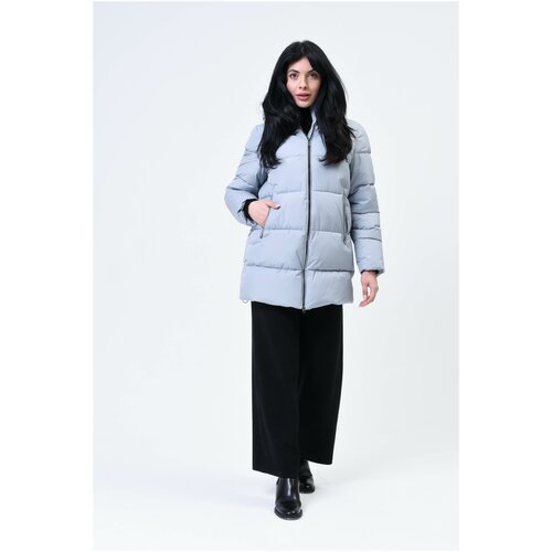 Купить Куртка Maritta, размер 38(48RU), голубой
Утепленное пальто прямого силуэта с нес...
