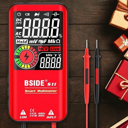 Купить Мультиметр цифровой BSIDE S11 красный с ЖК дисплеем
Функции:<br><br>Многофункцио...