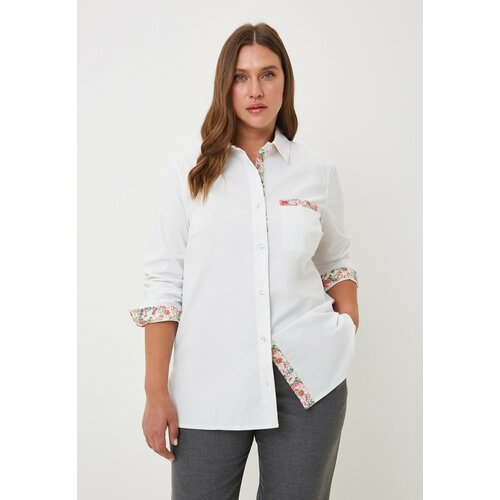 Купить Блуза Olsi, размер 62, белый
Стильная блузка-рубашка из хлопка качественного пло...
