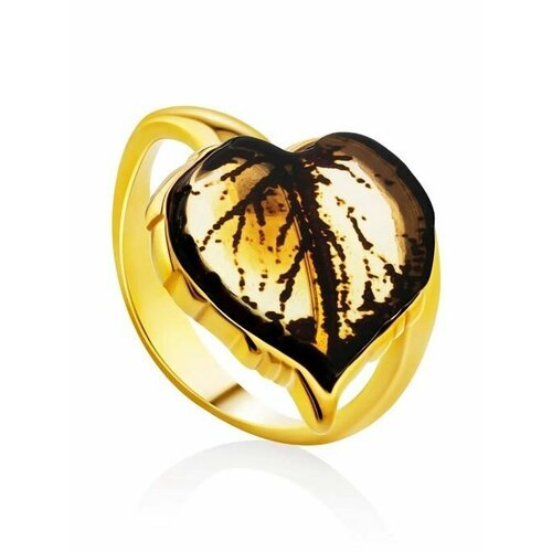 Купить Кольцо, янтарь, безразмерное, желтый, золотой
Необычное кольцо «Липка» из и янта...