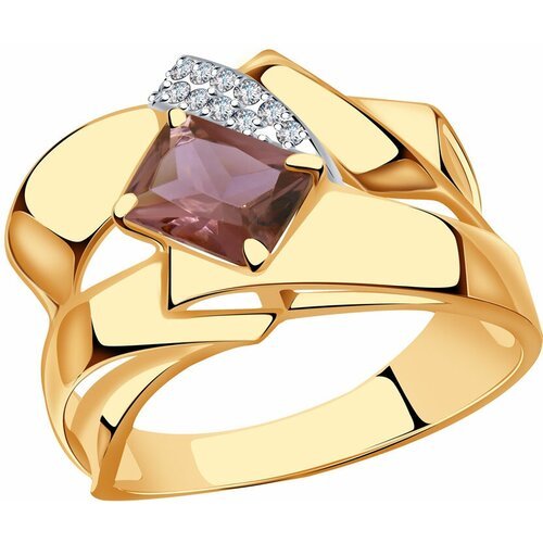 Купить Кольцо Diamant online, золото, 585 проба, фианит, родолит, размер 20
<p>В нашем...