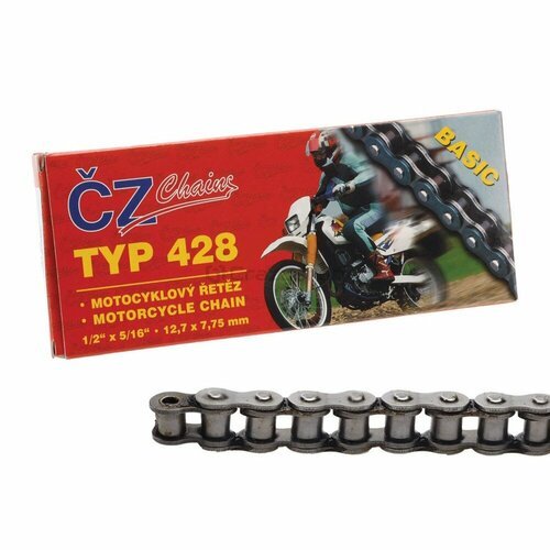 Купить Цепь для мотоцикла CZ Chains 428 Basic - 120
Стандарт цепи 428<br><br>Число звен...
