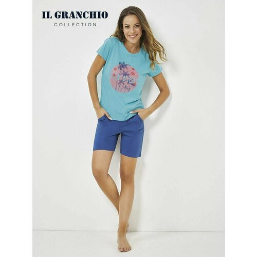 Купить Пижама Il Granchio, размер S, голубой
Женская пижама с шортами итальянского брен...