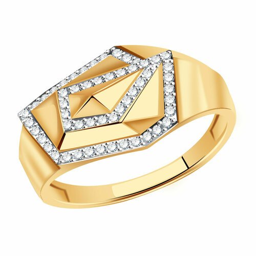 Купить Кольцо Diamant online, золото, 585 проба, фианит, размер 19, бесцветный
<p>В наш...