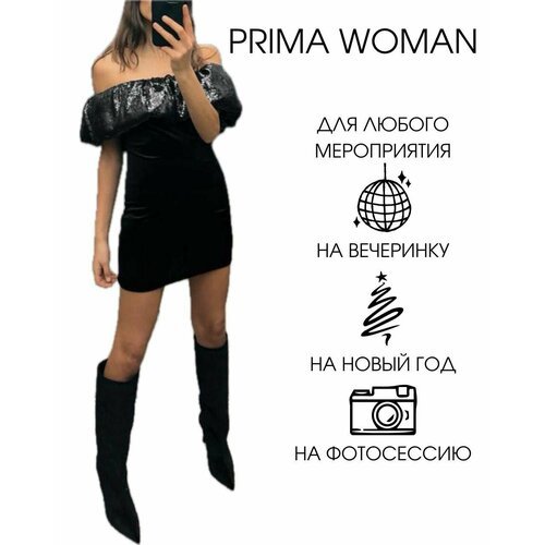 Купить Платье Prima Woman, размер L, черный
Мини-платье с короткими рукавами и прямым э...