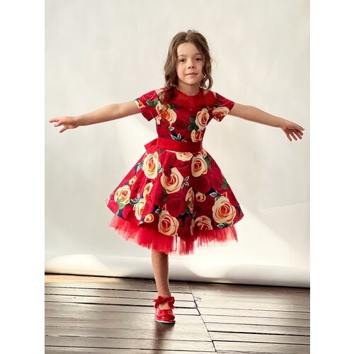 Купить Платье Бушон, размер 110-116, желтый, красный
Платье для девочки нарядное бушон...