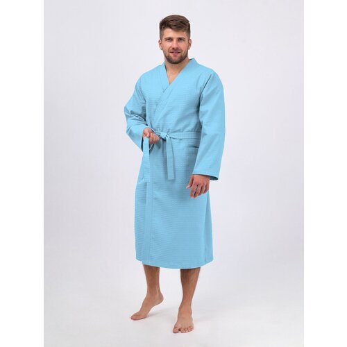 Купить Халат HappyFox, размер 48/50, голубой
Вафельный халат выполнен из натурального 1...