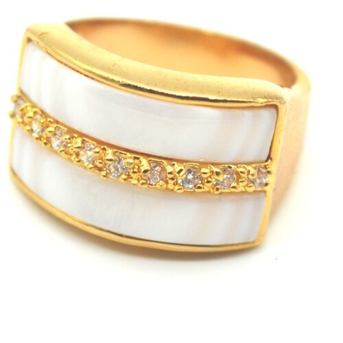 Купить Кольцо ForMyGirl, перламутр, размер 17, белый
Позолоченное кольцо с перламутром...
