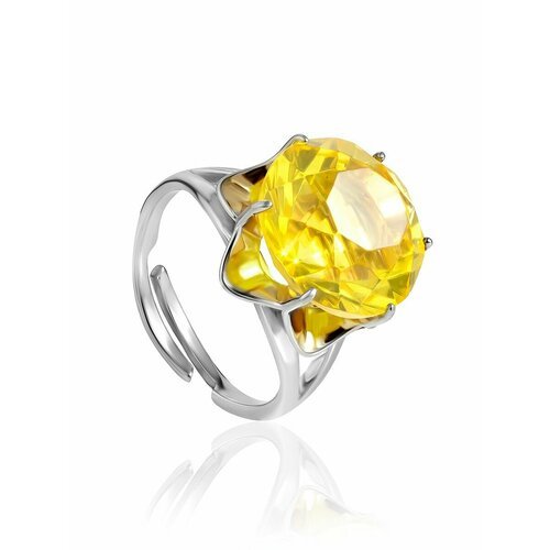 Купить Кольцо, янтарь, безразмерное, желтый, серебряный
Роскошное кольцо из с лимонным...