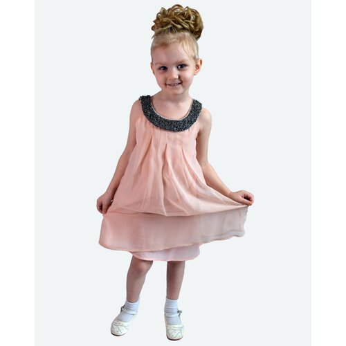 Купить Школьный сарафан, размер 116, розовый
Детское платье для девочек колье от извест...