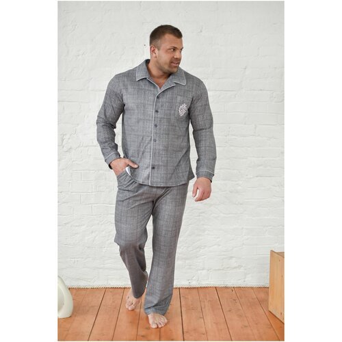 Купить Пижама , размер 58, серый
Классическая мужская пижама<br>Пижама мужская классиче...
