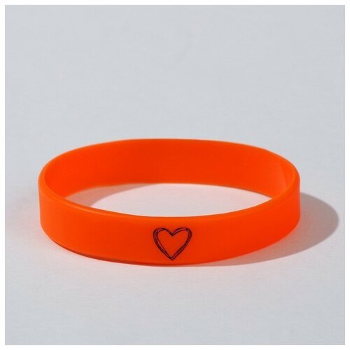 Купить Браслет
Силиконовый браслет "Нарисованное сердце" женский, цвет оранжевый, 18см...