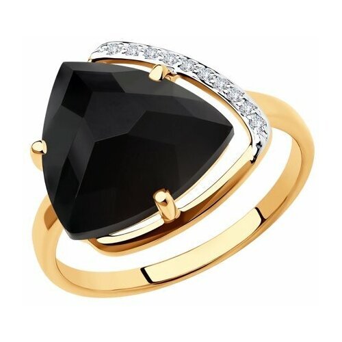 Купить Кольцо Diamant online, золото, 585 проба, оникс, фианит, размер 18
<p>В нашем ин...