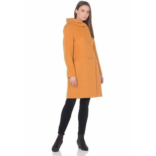 Купить Пальто Сезон стиля, размер 52, горчичный
Пальто женское двубортное полуприлегающ...