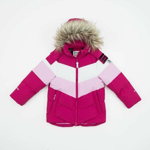 Купить Куртка КОТОФЕЙ, размер 128, белый, розовый
Зимняя детская куртка для девочки, им...
