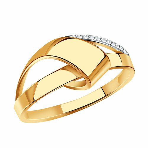 Купить Кольцо Diamant online, золото, 585 проба, фианит, размер 17.5, прозрачный
<p>В н...