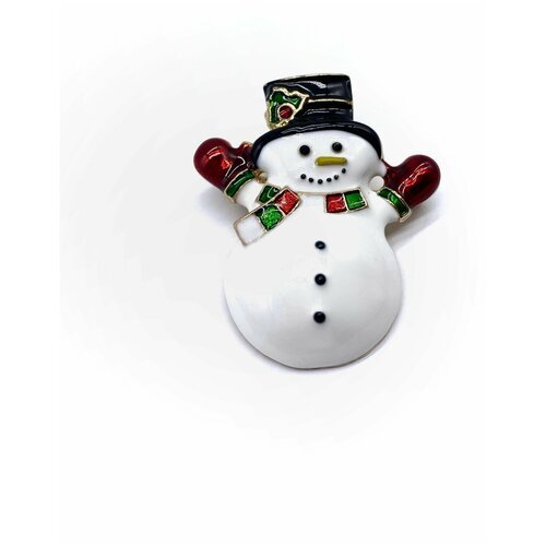 Купить Брошь, красный, белый
Брошь «Снеговик в шляпе». Отличный аксессуар на шапку/шарф...