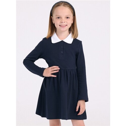 Купить Школьное платье Апрель, размер 72-140, синий, белый
Школьное платье с воротником...