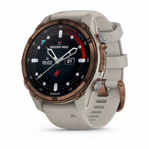 Купить Смарт-часы Garmin Descent Mk3i с титановым бронзовым безелем и серым силиконовым...