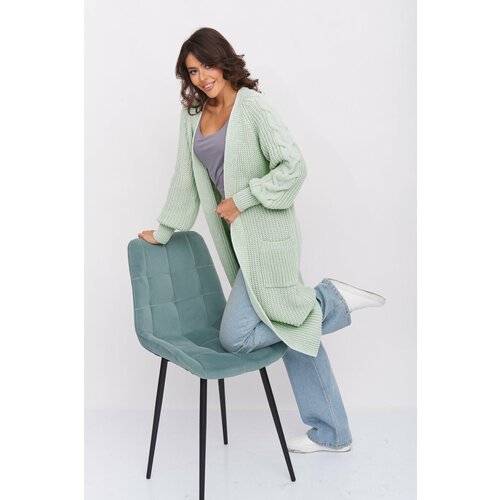 Купить Кардиган Текстильная Мануфактура, размер 42/44, зеленый
Кардиган женский вязаный...