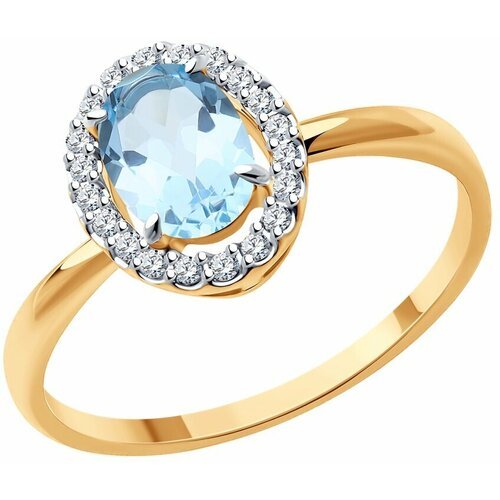 Купить Кольцо Diamant, красное золото, 585 проба, размер 18
Кольцо из золота с топазом...
