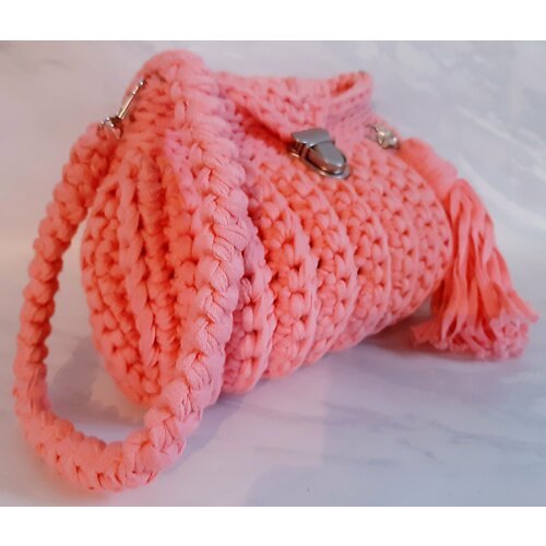 Купить Сумка , фактура вязаная, коралловый, розовый
Дизайн сумки-ракушки "Коралл" выпол...
