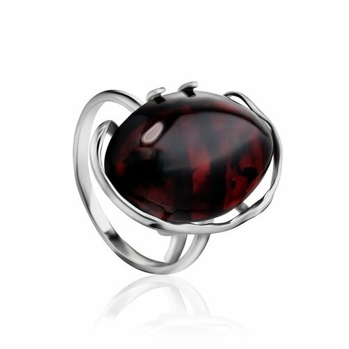 Купить Кольцо, янтарь, безразмерное, серебряный
Крупное кольцо с натуральным вишневым я...