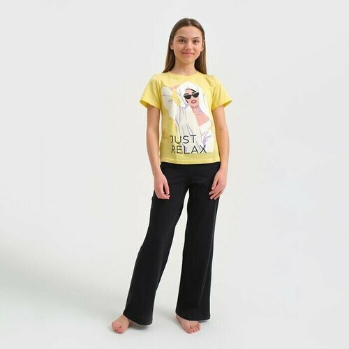 Купить Пижама , размер 134, черный, желтый
Пижама для девочки Selfie, рост 134-140 см,...